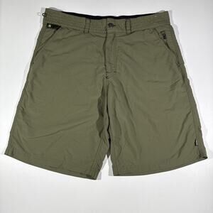 HOWLER BROS Ripstop Olive Green Nylon Shorts Pockets Men Size 36